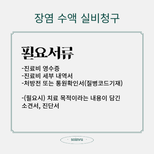 장염-수액-실비-필요서류
